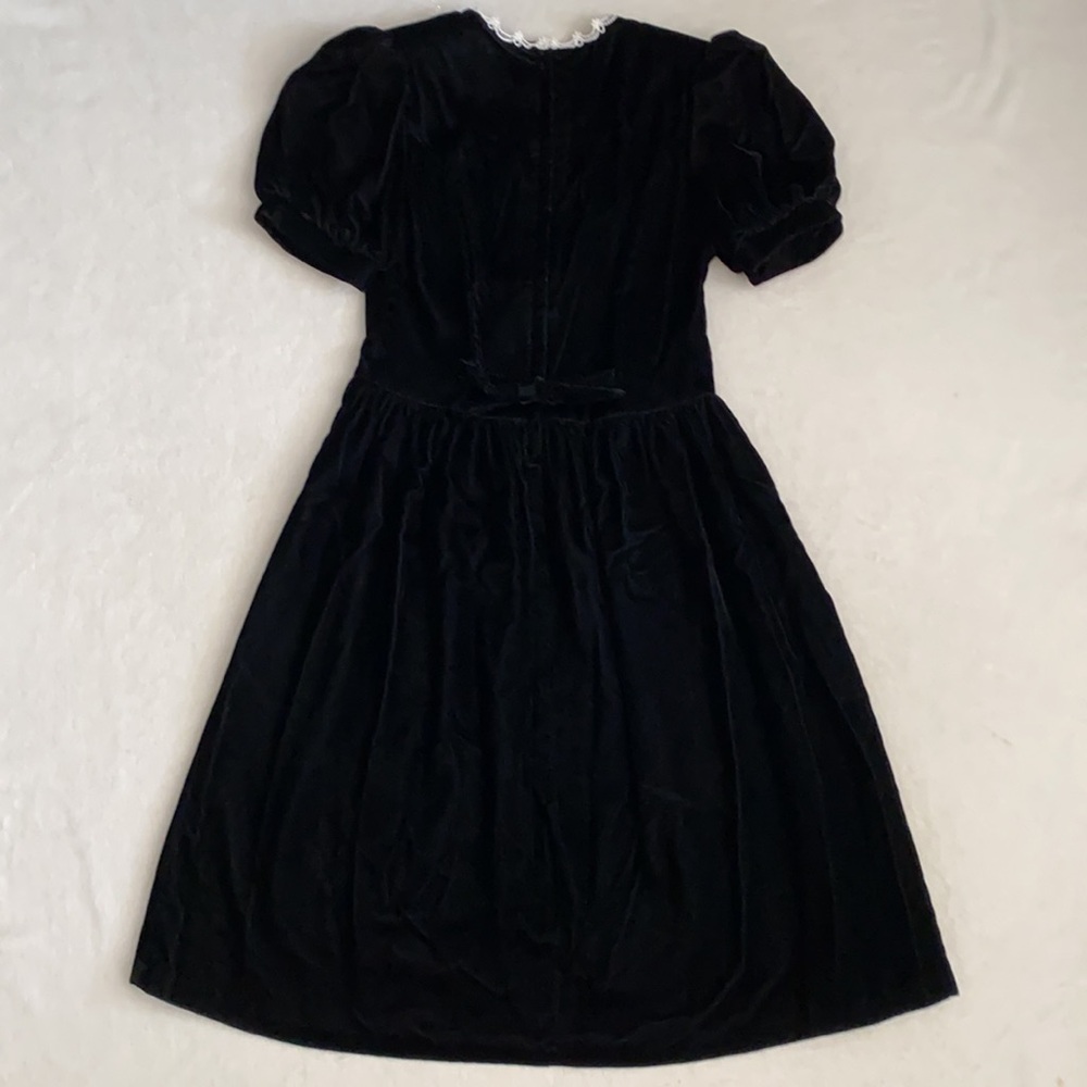 {VTG} Gunne Sax by Jessica McClintock | Velvet Lace Bib Collar Midi Dress (14) - Picture 11 of 16
